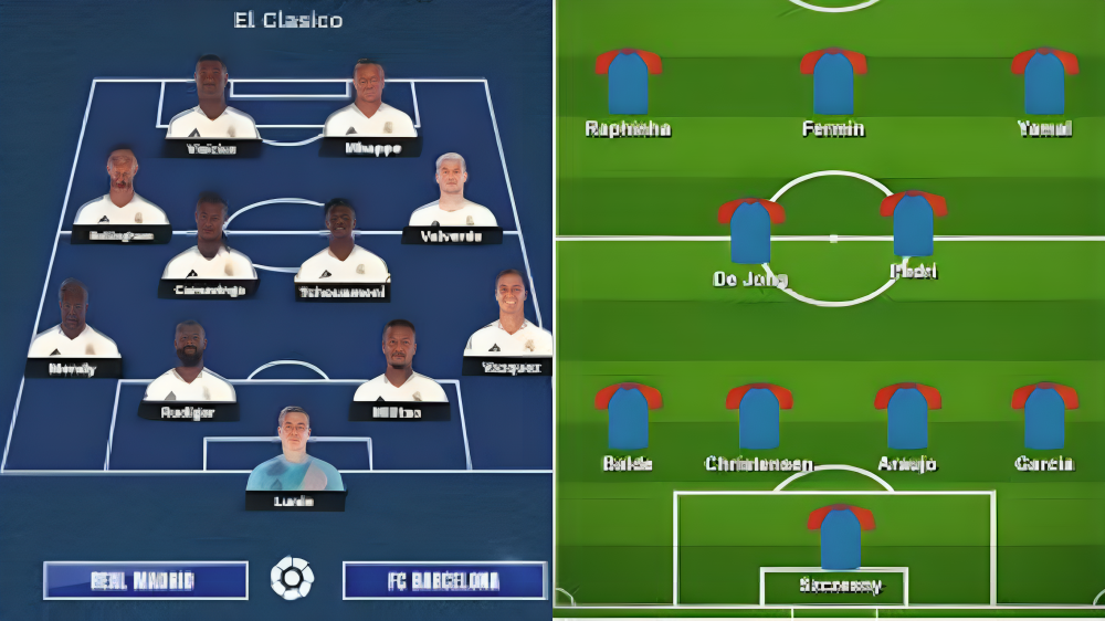 aufstellungen: teilnehmer: real madrid gegen fc barcelona